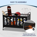 Ball Storage Bin Large with Wheels, Outdoor Ball Storage for Garage, Sports Equipment Organizer Storing Volleyball, Basketball, Toys, Soccer and Baseball - Image 4