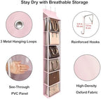 Lirex Over The Door Purse Organizer & Purse Shelf for Closet – Handbag Storage Organizer with Purse Hanger. Perfect for Scarves, Hats, and Leggings. S (11.8'' x 5'' x 51.6''), Pink - Image 3