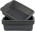 4-Pack Bus Tubs, Commercial Tote Box, Plastic Bus Box (13 L), Grey by Eagrye