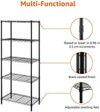 Amazon Basics 5-Shelf Multipurpose Adjustable Steel Garage Shelving Unit, Storage Rack for Kitchen, 200 lbs Per Shelf, Easy Assembly, 13.4"D x 23.2"W x 60"H, Black - Image 6