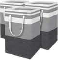 HomeHacks 3-Pack Large Laundry Basket,75L Each Waterproof, Freestanding Laundry Hamper, Collapsible Tall Clothes Hamper with Extended Handles for Clothes in the Dorm and Family-Gradient Grey by HomeHacks