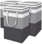 HomeHacks 3-Pack Large Laundry Basket,75L Each Waterproof, Freestanding Laundry Hamper, Collapsible Tall Clothes Hamper with Extended Handles for Clothes in the Dorm and Family-Gradient Grey by HomeHacks