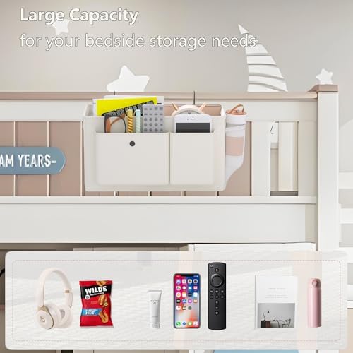 Bedside Caddy Bedside Storage Hanging Organizer for Bunk Dorm Bed Rail - Image 5