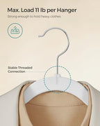 SONGMICS Velvet Hangers 60 Pack, Non-Slip Clothes Hangers, Space-Saving | Suit Hangers with Shoulder Notches, Pants Bar, 360° Swivel Hook, for Closet, Cloud White, BREANNA Collection UCRF030W01 - Image 5