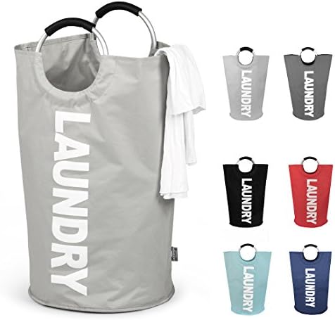DOKEHOM 125L X-Large Laundry Basket Bag, Collapsible Tall Hamper, Grey by DOKEHOM