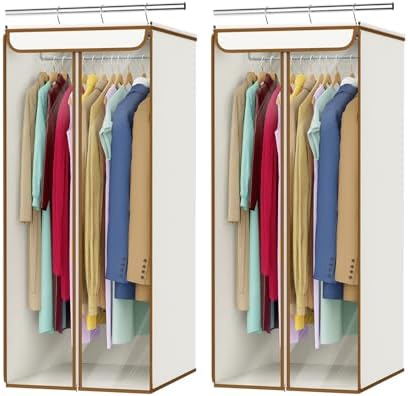 Univivi Garment Bags for Hanging Clothes, Cloth Bag 40 In, 2 PCS, Beige by Univivi