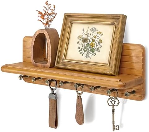 Rebee Vision Key Holder Wall Mount with 8 Key Hooks for Home Decor, Yellow by REBEEVISION