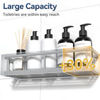 YASONIC Shower Caddy Adhesive, Rustproof Shower Organizer, Large Capacity Shower Shelves for Inside Shower, No Drilling Bathroom Organizers and Storage for Home Decor （2 Pack Grey） - Image 2