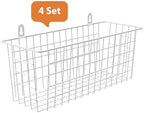 MaraFansie Wire Basket 4-Pack [Extra Large] Hanging Wall Organizer Cabinet Storage Basket Wall Mounted Shelves Rustic Farmhouse Decor for Home Kitchen Bathroom, White - Image 7