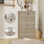 Shoe Cabinet with 2 Flip Drawers, Freestanding Shoe Storage Organizer - Image 4