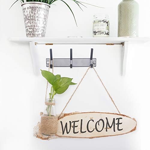 WEBI Coat Rack Wall Mounted,3 Coat Hooks for Hanging Coats,Heavy Duty Metal Hook Rack Hook Rail Coat Hanger Wall Coat Rack with Hooks for Clothes Entryway Jacket,Black,2 Packs - Image 4
