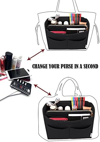 LEXSION Felt Purse Organizer Insert, Tote Bag Shaper Dividers with 5 Sizes - Image 5