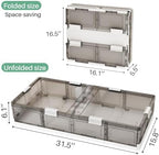 Kitstorack Plastic Under Bed Storage Containers,2 Pack Underbed Storage with Wheels,Foldable and Stackable Under Bed Organizer,Moisture and Dust-proof Storage Boxes for Clothes Shoes,13.6 Gal - Image 3