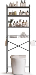 Gizoon Over-The-Toilet Storage Rack with Adjustable Shelf and Basket, 4-Tier Freestanding Space Saver Bathroom Shelves Above Toilet for Room - Image 6