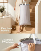 126L Laundry Basket with Lid, Laundry Hamper, Laundry Room, Gray - Image 6
