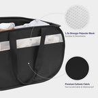 Collapsible Tear Proof Laundry Baskets with Dual Handles, Black - Image 5