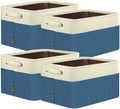 BALEINE 4 Pack Fabric Closet Storage Bins for Shelves, Linen Closet Organizers and Storage, Decorative Baskets for Organizing, Shelf, Clothes, Home, Office (Navy Blue, 12"x8"x8") by BALEINE