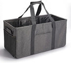 Joyfol Day Extra Large Utility Tote Bag, Reusable Grocery Bags Foldable,Upgraded Metal Frame, With Sturdy Handles Reinforced Bottom Heavy Duty Oxford Fabric Moving Shopping Bags, Gray by JoyfolDay