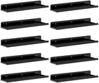 Lifewit Acrylic Floating Shelves for Wall 14" Black, 10 Pack by Lifewit