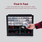 IRIS USA 32-Drawer Organizer with 4 Bins and Dividers, Garage Tool, Black - Image 5