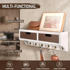 Rebee Vision Key Holder Wall Mount for Home Decor, White & Retro Brown - Image 3