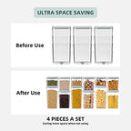 8-Piece Set of Pop Airtight Food Storage Containers with Lids Stackable Containers for Kitchen Pantry Organization Ideal for Cereal Snacks Flour Sugar Coffee and Spaghetti (1.2, 2.0, 2.7, 3.3qt)*2 - Image 4