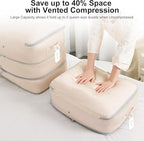 DIMJ Comforter Storage Bag - Large Capacity Ultra Space Saving Self Compression Organize for Duvet, Pillow, Bedding, Blanket Storage Organizer Nylon Compression Bags - Image 2