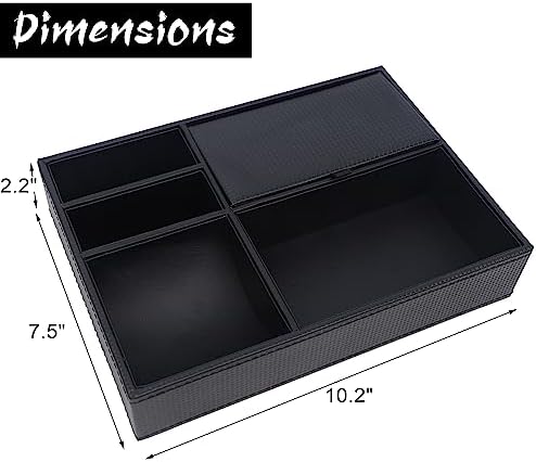 Zcaukya Men's Valet Tray, 5 Compartments, Black - Image 2