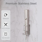 Curling Iron Holder, Stainless Steel Flat Iron Holder Wall Mount, Hair Straightener Holder for Bathroom Storage, Flat Iron Holder Wall Mount Space Saving Hair Tool Organizer Silver BANJEKT - Image 4
