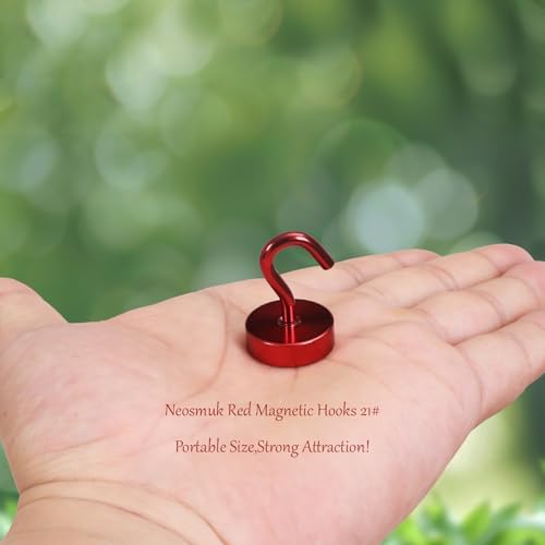 Neosmuk Magnetic Hooks Steel Tube Design for Cruise,40lb+ Red,10 Pack - Image 2