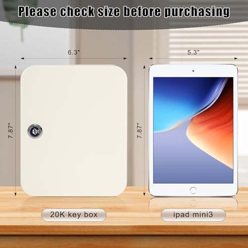 KYODOLED Key Box Wall Mount, Key Lock, 20 Hooks, Beige - Image 3