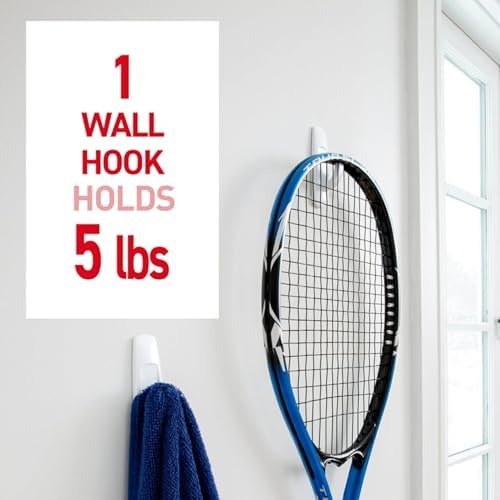 Command 5 lb Large Utility Hooks,7 Hooks and 12 Strips,Damage-Free Hanging Wall Hook with Adhesive Strips,No Tools Required,Great for Home Kitchen Office Organization,(Pack of 2) - Image 3