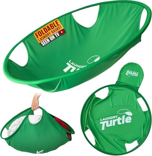 Laundry Turtle Collapsible Laundry Basket for Washer & Dryer (Green, Large) by LaundryTurtle