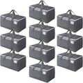 BlissTotes Large Moving Boxes and with Zippers & Handles Moving Supplies with lids, Heavy Duty Totes for Storage Bags for Space Saving, Fold Flat, Moving and Storing, 10 Pack by BlissTotes