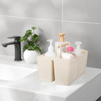 rejomiik Plastic Shower Caddy, Portable Shower Basket with Handle, Cream - Image 2