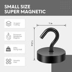 Neosmuk Magnetic Hooks, Cruise Ship Essentials, 80lb+ Heavy Duty Magnetic Hooks for Cruise Cabins, Refrigerator, Grill, Hanging, and Travel | Extra Strong Must-Haves Magnet Hook,Black (Pack of 2) - Image 6
