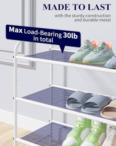 Kitsure Stainless Steel Shoe Rack Organizer, 25.6" Wide - 3 Tier, White | Sturdy Shoe Rack for Closet and Entryway, Free Standing Shoe Shelf, Closet Organizers and Storage - Image 3