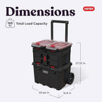 Keter Stack N Rolling Tool Box Modular Storage System 4 Piece - Image 2