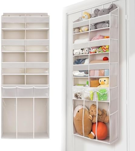 Extra Large Over The Door Organizer with Clear Pockets - 8 Compartments & XL Bottom Storage, Heavy-Duty Hanging Organizer for Bathroom, Bedroom, Closet (57 Inch Height). - Image 5