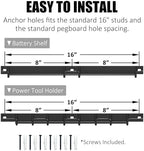 UNITEDPOWER Wall Mounted Drill Rack & Tool Shelf, Power Tool Organizer Holder, Heavy Duty Utility Storage Rack for Cordless, Battery Powered Hand Tools, Workshop, Shed, Garage - Image 4