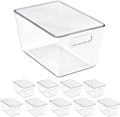 Sorbus Clear Storage Bins with Lids for Kitchen (Large, 10 Pack) by Sorbus