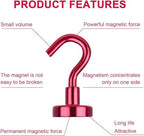 DIYMAG Magnetic Hooks 20pcs 30lbs Cruise Essentials 2026 Magnet Hook Red - Image 4