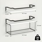 WOPITUES Bathroom Shelves Over Toilet with Protective Metal Guardrail - Image 3