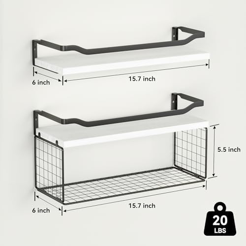 WOPITUES Bathroom Shelves Over Toilet with Protective Metal Guardrail - Image 3