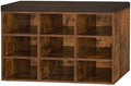 DINZI LVJ Shoe Storage Bench with Cushion, 31.5" Cubby Shoe Rack, 9 Cubbies by DINZILVJ