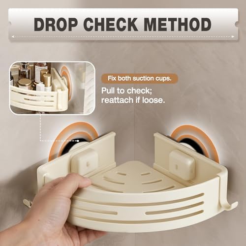 Conworld Corner Shower Caddy Suction Cups, No-Drilling Corner Shower Shelf - Image 3