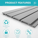 NeatiEase 2 x 4ft Slatwall Panel Wall Storage Systems, Slat Wall Paneling Garage Wall Organizer, Heavy Duty Wall Mounted PVC Wall Rack (Gray) - Image 2