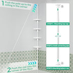 shuang qing 4-Tier Corner Shower Caddy Tension Pole Organizer, White - Image 6