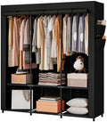SORCEDAS Portable Closet Wardrobe with Hanging Rods Shelves Clothes Storage by SpecialYourHome