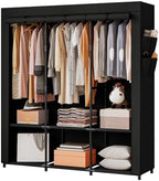 SORCEDAS Portable Closet Wardrobe with Hanging Rods Shelves Clothes Storage by SpecialYourHome